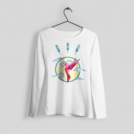 Regular fit, round neckline, long sleeves. 100% cotton, brushed inner side for extra comfort.  + Hummingbird printed sweater